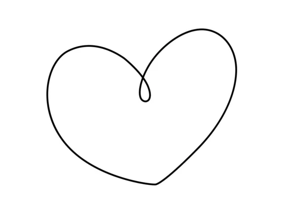 Kalp Çizgisi Vektör Çizimi Aşkın Sembolü Satır Sanatı — Stok Vektör