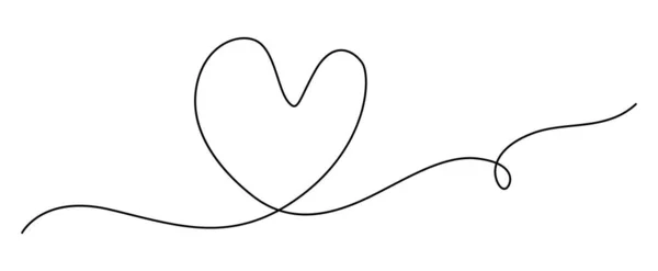Linha Cardíaca Ilustração Vetorial Símbolo Amor Linha Arte — Vetor de Stock