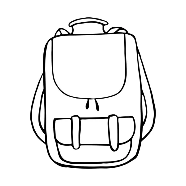 Doodle背包 手绘矢量图解 白色背景上的孤立物体 — 图库矢量图片