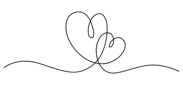 Srdeční Linie Vektorová Ilustrace Symbol Lásky Čárový Obrázek Royalty Free Stock Ilustrace