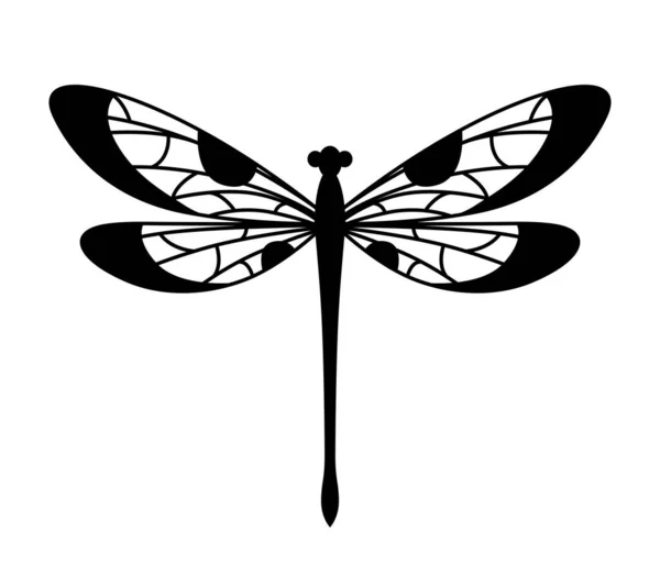 病媒蜻蜓 白色背景上的孤立物体 — 图库矢量图片