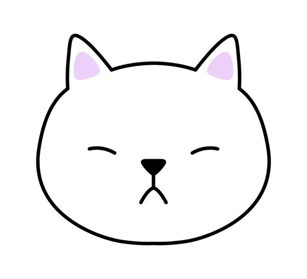 Kedi Suratlı Vektör Çizimi Beyaz Arkaplandaki Izole Nesne — Stok Vektör