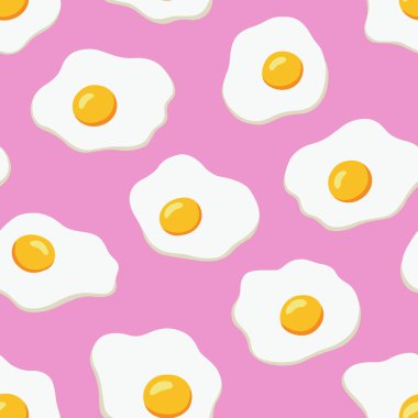 Pembe arka planda yumurtaları olan kusursuz bir desen. Vektör illüstrasyonu.