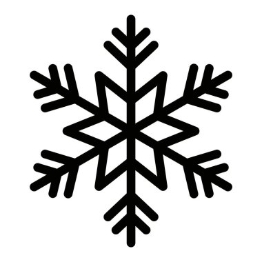 Kar tanesi ikonu. Vektör çizimi. Beyaz arkaplandaki izole nesne.