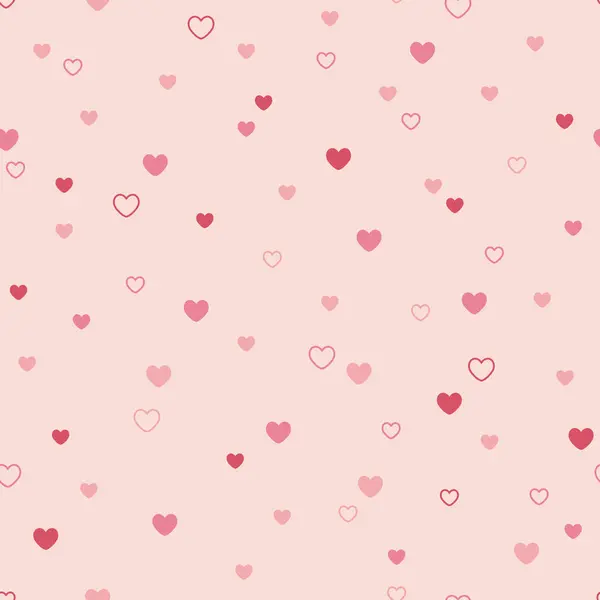 Seamless Pattern Hearts Valentine Day Vector Background — Stock Vector