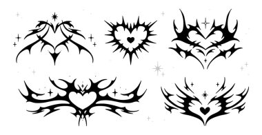 Neo kabilesi dövmesi. El çizimi vektör çizimi. Siyah dövme tasarımları.