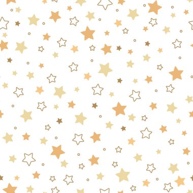 Yıldızlı kusursuz desen. Vektör arkaplanı. Kayan yıldızlar.