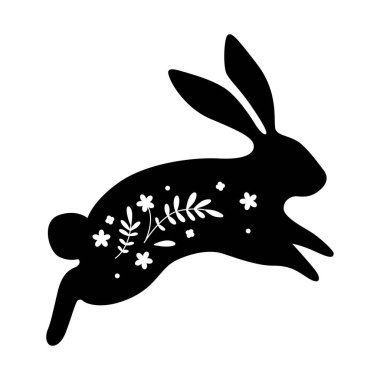 Vektör tavşan. Çizgi film tarzında düz vektör çizimi. Mutlu Paskalyalar.