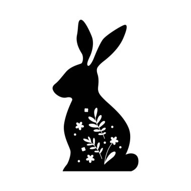 Vektör tavşan. Çizgi film tarzında düz vektör çizimi. Mutlu Paskalyalar.