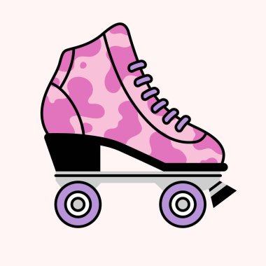 Paten vektör illüstrasyonunda. Spor ve disko. Retro moda tarzı.