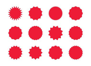 Vektör yıldız patlaması. Yıldız koleksiyonu. Güneş patlaması çıkartmaları. Beyaz arkaplanda izole nesneler.