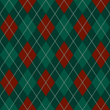 Argyle kusursuz desen. Noel arkaplanı. Baskı, tekstil, kumaş, ambalaj için doku.