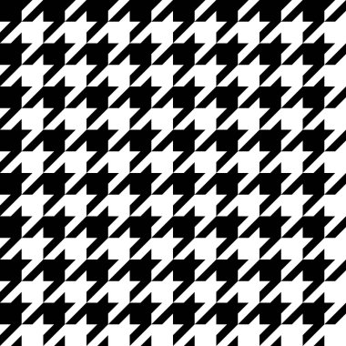 Houndstooth kusursuz desen. Siyah ve beyaz vektör arkaplanı. Baskı, tekstil, kumaş dokusu.