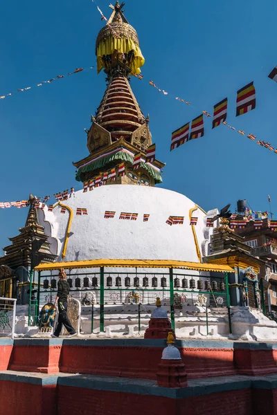 Stupa Buddista Preghiera Quotidiana Nel Cuore Della Città Kathmandu — Foto Stock