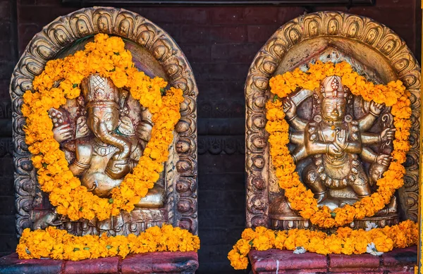 Standbeeld Van God Ganesha Straten Van Kathmandu — Stockfoto