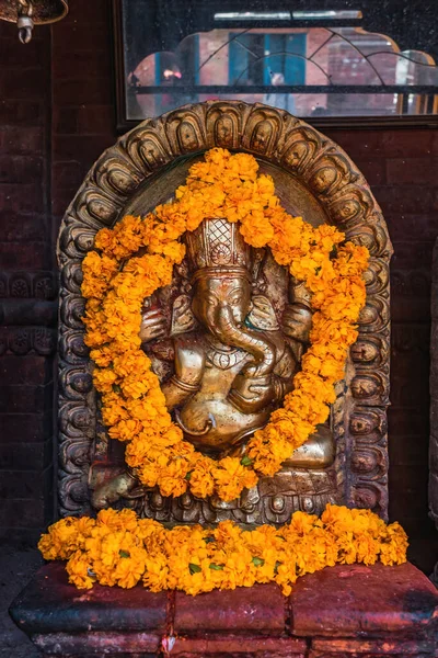 Statua Del Dio Ganesha Strade Kathmandu — Foto Stock