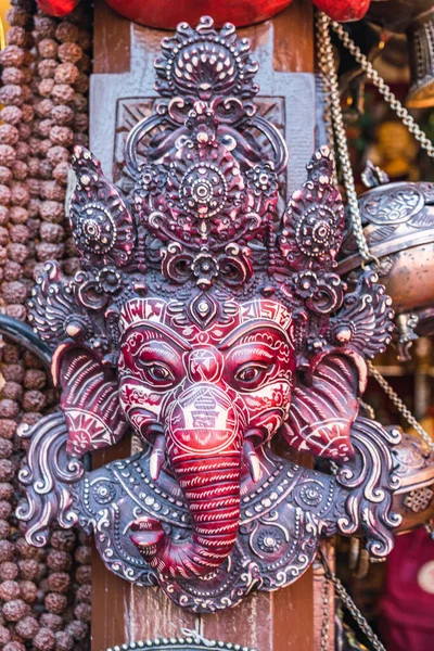Standbeeld Van God Ganesha Straten Van Kathmandu — Stockfoto