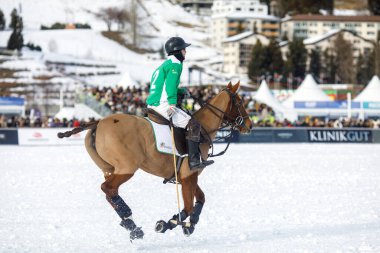 St. Moritz, İsviçre - 25 Ocak 2025 - St. Moritz. Donmuş gölde 40. Kar Polosu Dünya Kupası.