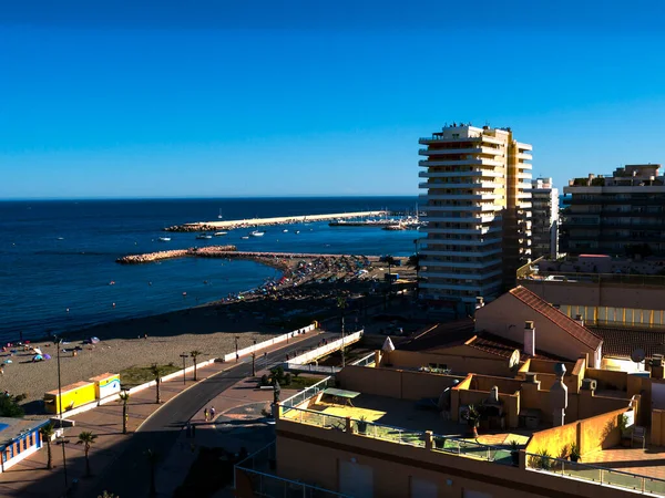 Der Yachthafen Und Der Strand Von Fuengirola Von Einem Hotel — Stockfoto