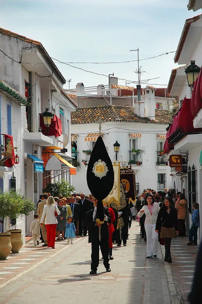Easter Processions Benalmadena Pueblo Costa Del Sol Spain Spanish People — Stock Photo, Image