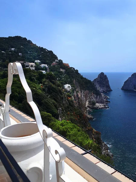 Faraglioni Rocks Coast Capri Capri Has Been Resort Island Roman — Stock Photo, Image