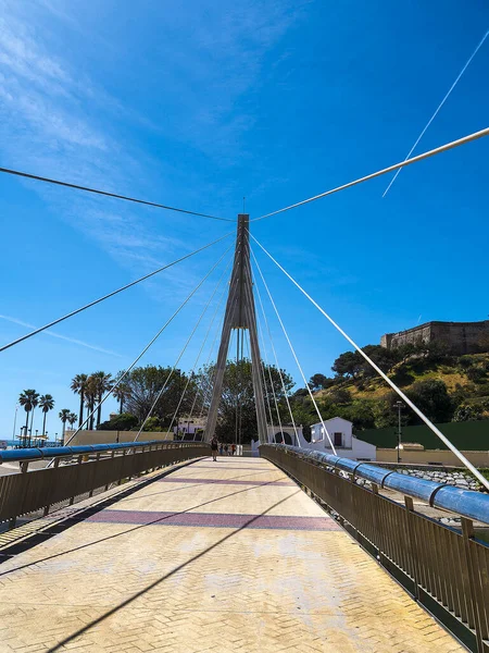 Most Armada Parku Fluvial Fuengirola Hiszpania Zamek Sohail Znajduje Się Obrazy Stockowe bez tantiem