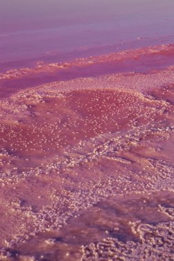 Güzel pembe tuz ve pembe deniz sabah