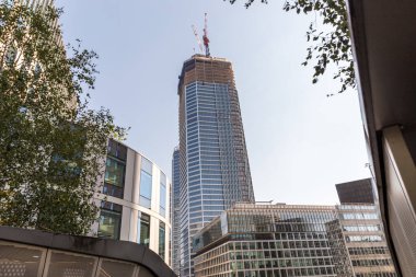 Frankfurt, Almanya 'daki modern gökdelen binası.