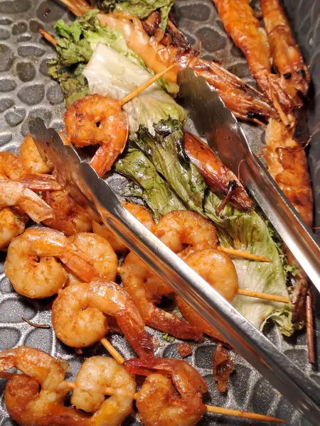 Lezzetli Asya yemeklerinin yakın görüntüsü