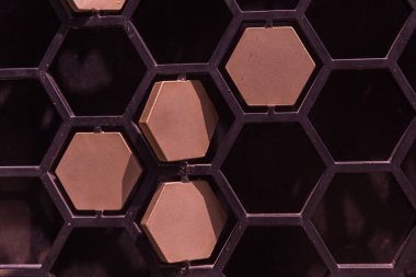 Soyut altıgen arkaplan. Bal peteği deseni. Altın bal peteği.