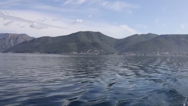 Cestování Lodi Vodní Vlny Kotorský Záliv Jaderské Moře Černé Hoře — Stock video