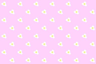 Çırpılmış yumurta, parlak pembe arka planda, yiyecek numunesinde. Yukarıdan bak. Minimalist boyalı moda. Düz çizgi film düz set, izole, pürüzsüz desen. Mutfak pişirme konsepti