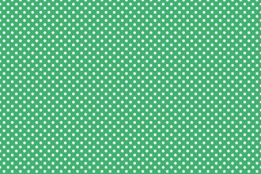 Yeşil soyut arka planda dairesel polka beyaz nokta deseninin kusursuz geniş dokusu. Tekstil, ambalaj, kartpostallar, duvar kağıtları, afişler için uygun. Renkli hediye materyali, web sitesi, tasarım 
