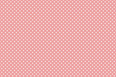 Pembe soyut arka planda dairesel polka beyaz nokta deseninin kusursuz geniş dokusu. Tekstil, ambalaj, kartpostallar, duvar kağıtları, afişler için uygun. Renkli hediye materyali, web sitesi, tasarım 