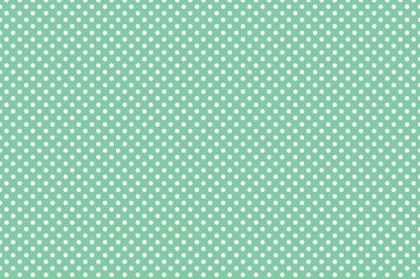 Yeşil soyut arka planda dairesel polka beyaz nokta deseninin kusursuz geniş dokusu. Tekstil, ambalaj, kartpostallar, duvar kağıtları, afişler için uygun. Renkli hediye materyali, web sitesi, tasarım 