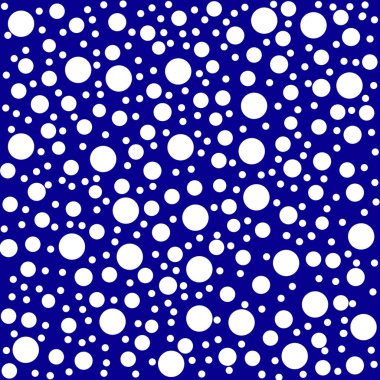 Abstract background with white circles. Seamless pattern. Color blue seamless retro polka dots pattern. Hand painted with light painted dots. Grunge Wallpaper Watercolor confetti back