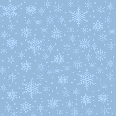 Winter Snowflakes Seamless Pattern. Christmas hand drawn blue snow print on gray background. New year texture for print, wrapping paper, design, fabric, decoration, gift, backgrounds