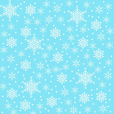 Winter Snowflakes Seamless Pattern. Christmas hand drawn blue snow print on gray background. New year texture for print, wrapping paper, design, fabric, decoration, gift, backgrounds