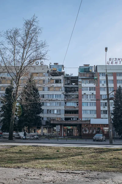 우크라 Mykolaiv 2023 러시아 건물을 미사일 300 건물의 파괴되었습니다 — 스톡 사진