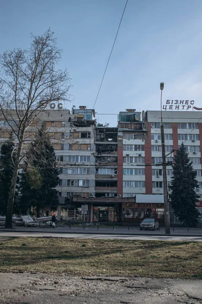 Mikołaj Ukraina Marca 2023 Rosja Uderzyła Budynek Hotelu Pociskiem Krążowniczym — Zdjęcie stockowe