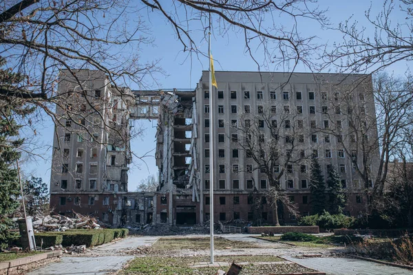 Mykolaiv Ucraina Marzo 2023 Russia Colpito Edificio Dell Amministrazione Regionale — Foto Stock