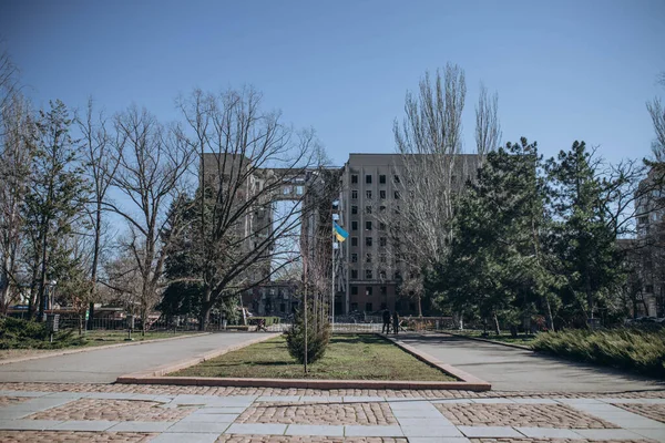 Mykolaiv Ucrania Marzo 2023 Rusia Golpeó Edificio Administración Regional Del — Foto de Stock