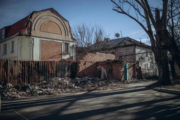 Mykolaiv Ucrania Marzo 2023 Edificio Residencial Ruinas Objeto Infraestructura Edificio — Foto de Stock