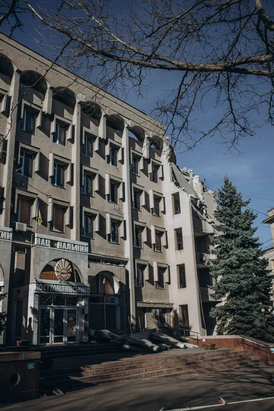 Mykolaiv Ukrajina Března 2023 Rusko Zasáhlo Mykolaiv National University Pojmenované — Stock fotografie