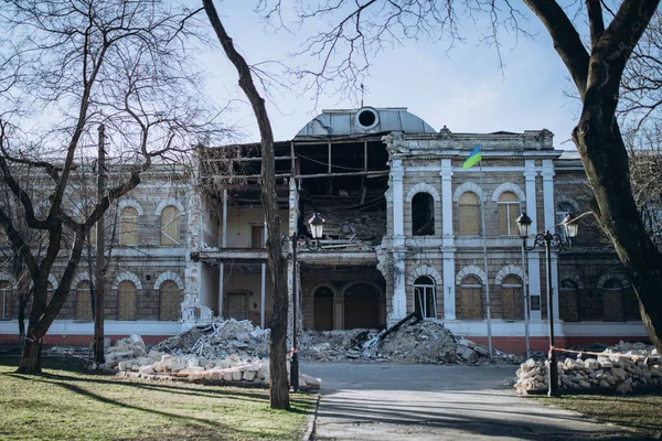 Mykolaiv Ucraina Marzo 2023 Distrutta Mykola Arkas Prima Palestra Ucraina — Foto Stock