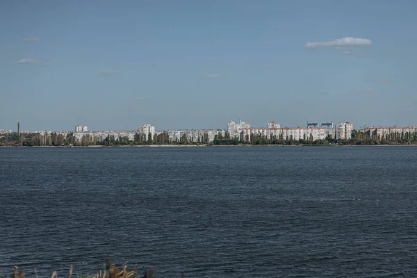 Nikolaev Ucrania Septiembre 2023 Riverside Mykolaiv Ribera Casas Grandes Edificios — Foto de Stock