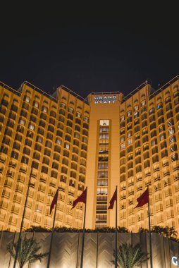 Jakarta. Endonezya - 23 Mart 2022 Grand Hyatt Otel 'in önü