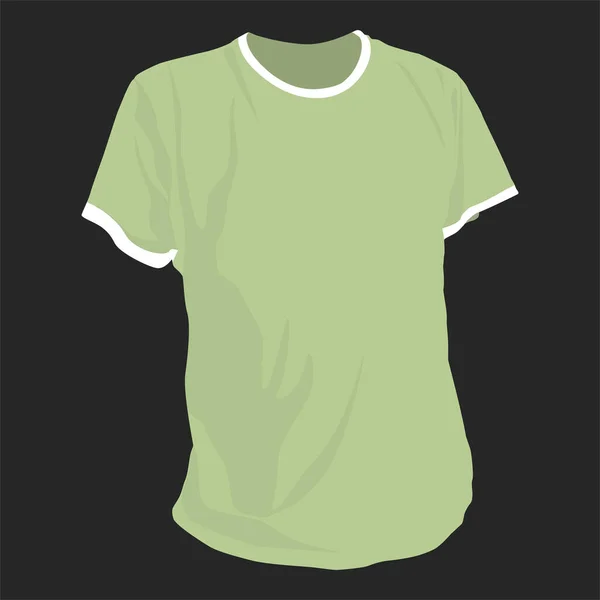 Oliv Män Shirt Svart Bakgrund Casual Wear Illustration — Stockfoto