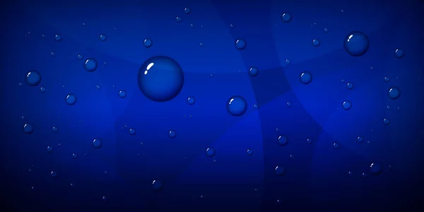 Blauer Abstrakter Hintergrund Mit Geschwungenen Linien Und Wassertropfen Vektorillustration — Stockvektor