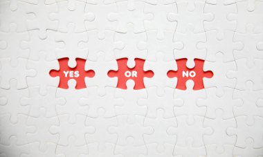 Evet ya da Hayır kayıp bulmacalar yerine metin